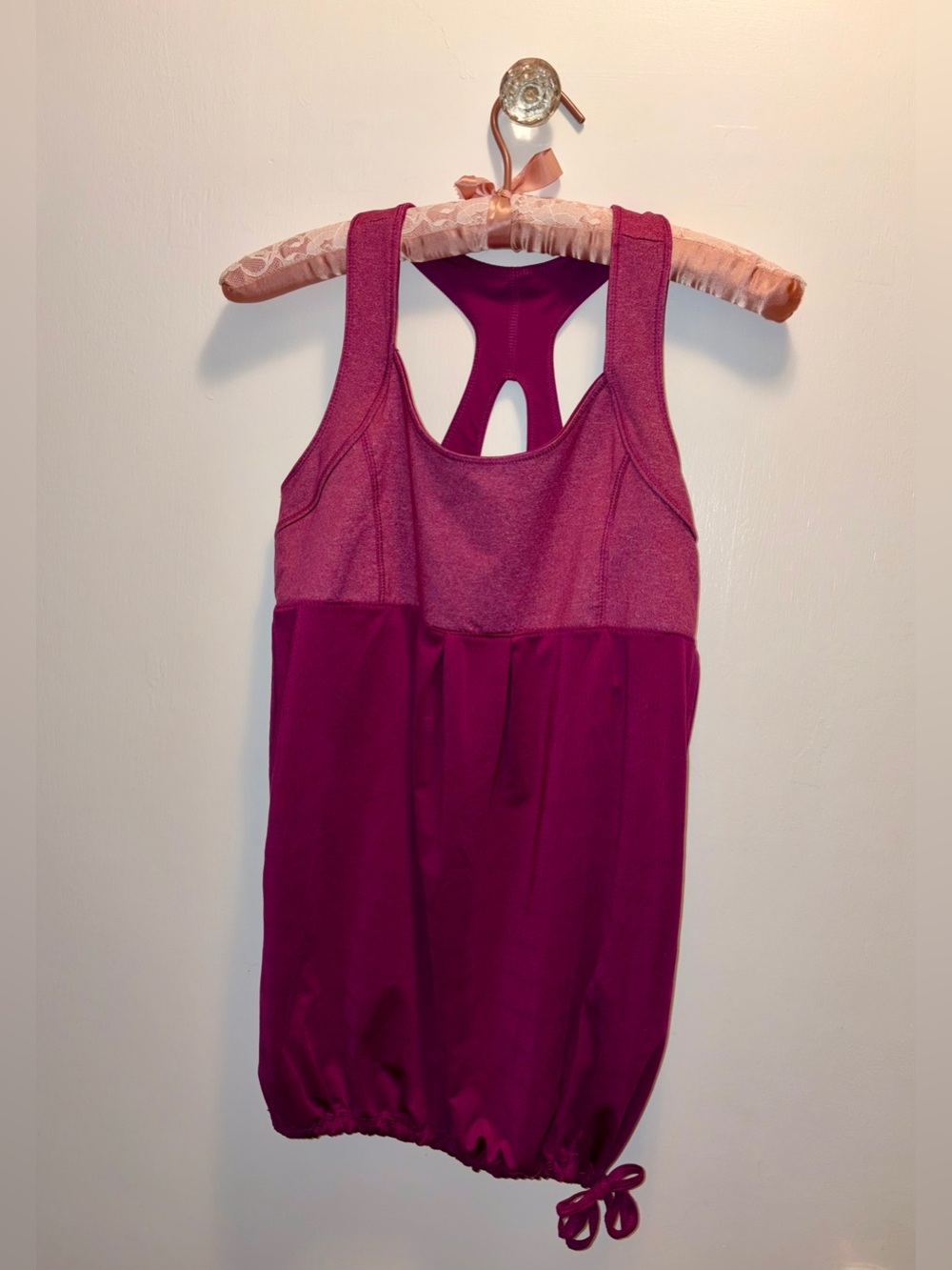 Old Navy Active Magenta Built-In Bra Loose Fit Racerback Athletic Tank Top